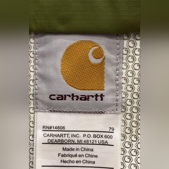 Carhartt Acadia Olive Hooded Windbreaker Rain Jacket Size L NWOT MSRP $104.99 - Picture 6 of 11